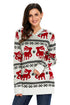 Sexy Cute Christmas Reindeer Knit White Hooded Sweater